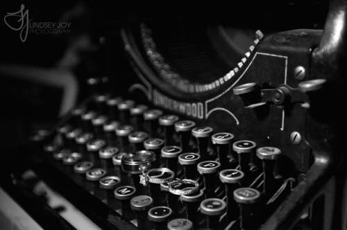 Typewriter with Wedding Rings
